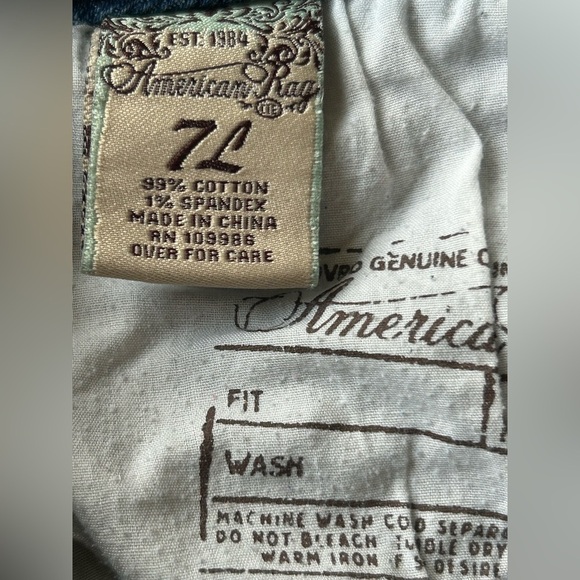 American Rag Flare Jeans Medium Wash Embroidered Pocket Bootcut Retro Size 7L - Picture 8 of 8